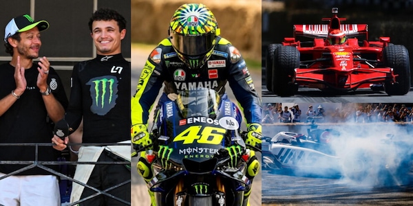 Da Valentino Rossi a Lando Norris tra burnout e velocità: che spettacolo al Festival di Goodwood