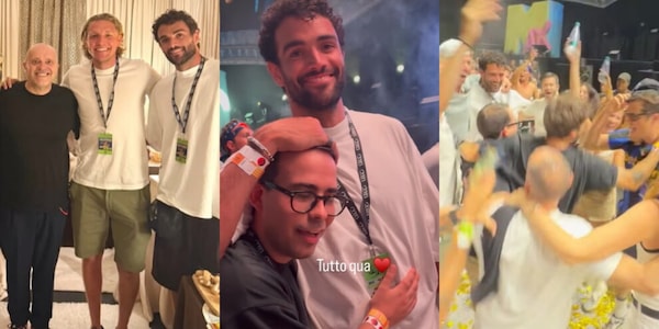 Berrettini show al concerto di Max Pezzali: salta e balla scatenato con Chiara e Valentina Ferragni