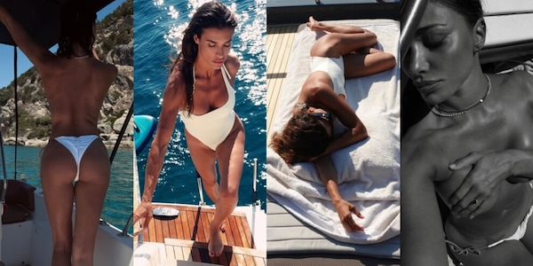 Elisabetta Canalis infiamma i social con il suo bikini bianco. E anche Belen Rodriguez...