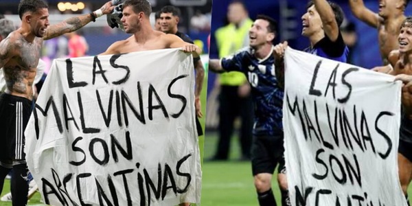 Lo striscione dell'Argentina sulle Malvinas fa infuriare gli inglesi: "Una provocazione"