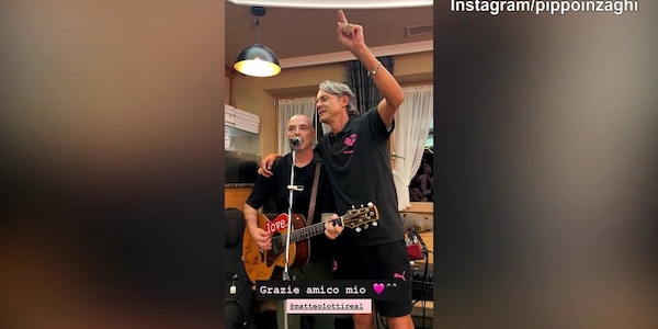 Palermo, Inzaghi cantante sulle note di 'Certe Notti'
