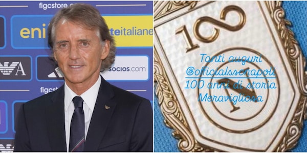 Centenario Napoli, gli auguri del ct Mancini: "100 anni di storia meravigliosa"
