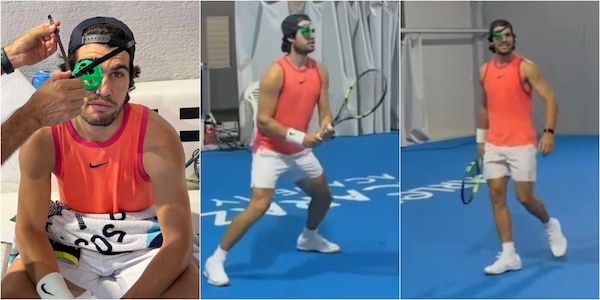 L'ultima trovata di Alcaraz, allenamento con un cono sull'occhio destro: cos'è e a cosa serve