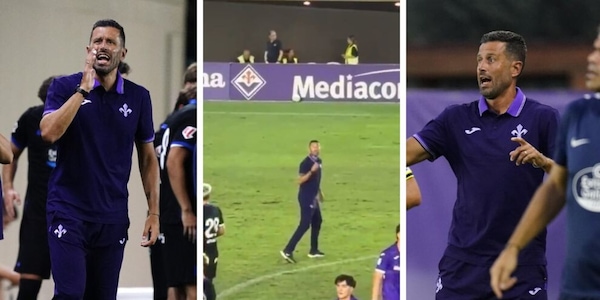 La Fiorentina prende il gol del pareggio all'ultimo, Grosso è una furia: la reazione fa il giro dei social
