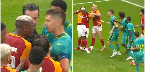 Osimhen subisce una spinta e impazzisce in campo: scatena una rissa furiosa con il Galatasaray