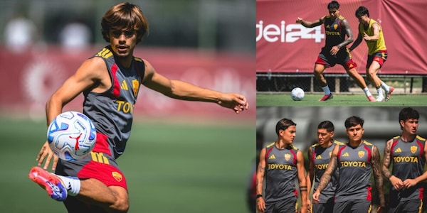 Rodrigo Mora show con il pallone a Trigoria: il primo allenamento con Dybala, Castro e Soulé