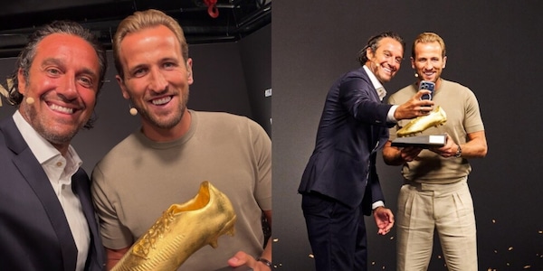 Che leggende per il Bayern, Luca Toni dà la Scarpa d'Oro ad Harry Kane e non resiste al... selfie