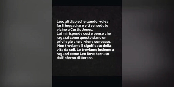 Il messaggio di Leonardo Bove e del papà Gabriele al direttore Ivan Zazzaroni