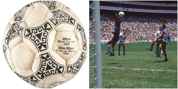 Venduto il pallone della "Mano di Dio" e del "Gol del secolo" di Maradona: cifra super, ma non è record
