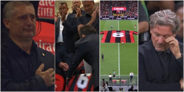 Le lacrime di Massaro e Stroppa, la commozione di San Siro: l'omaggio da brividi per Franco Baresi