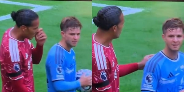 Van Dijk ma cosa fai? Prima si mette le dita nel naso e poi… il gesto disgustoso con l’avversario fa discutere sui social