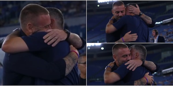 De Rossi-Gattuso, l'abbraccio emozionante all'Olimpico