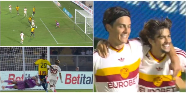 Rodrigo Mora entra e segna al Lecce: primo gol con la maglia della Roma, la fotosequenza