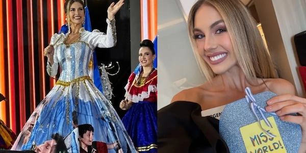 Messi sul vestito di Miss Argentina: l’omaggio a Miss Mondo sorprende tutti