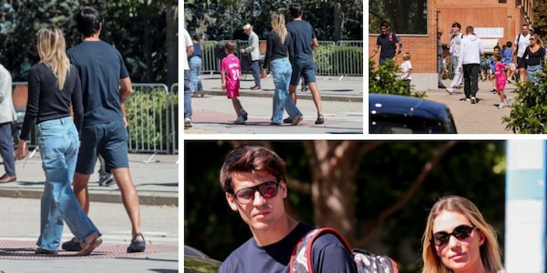 Alice Campello e Morata, innamorati più che mai, portano i figli a scuola in ciabatte. E a Madrid impazziscono per il look informale
