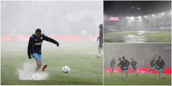 Pioggia torrenziale e vento forte a Valencia: riscaldamento tra le pozze poi lo stop a Levante-Athletic Bilbao