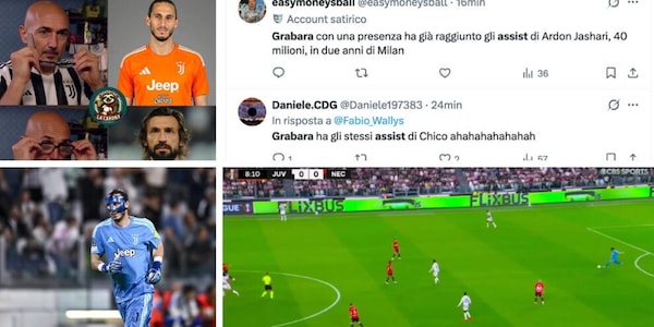 Grabara assist, i social scatenati: "Mettiamolo a centrocampo, è meglio di tanti dei nostri": tutte le ironie su Juve - Nec FOTO