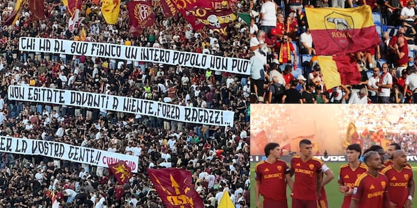 "Non esitate davanti a niente": l'Olimpico carica la Roma così per la sfida contro l'Inter FOTO