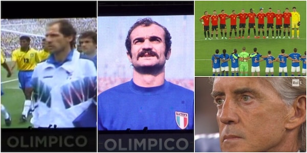 Baresi e Mazzola ricordati all'Olimpico: immagini da brividi sui maxischermi, il silenzio commosso di Mancini FOTO