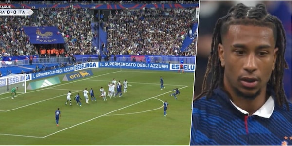 Olise e la traiettoria magica sulla punizione del vantaggio della Francia: Donnarumma immobile