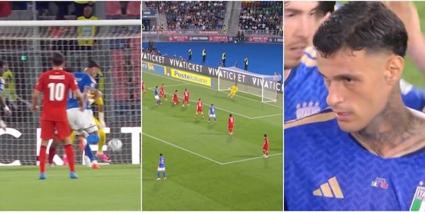 Scamacca spacca la porta e dopo tre anni ritrova il gol con l'Italia: la fotosequenza