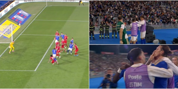 FOTO Calafiori segna e impazzisce sotto la "sua" curva: dedica e baci dopo il primo gol in Nazionale