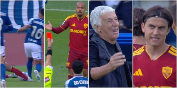 Malen espulso, Gasperini reagisce malissimo. La frase urlata da Dybala all'arbitro dice tutto
