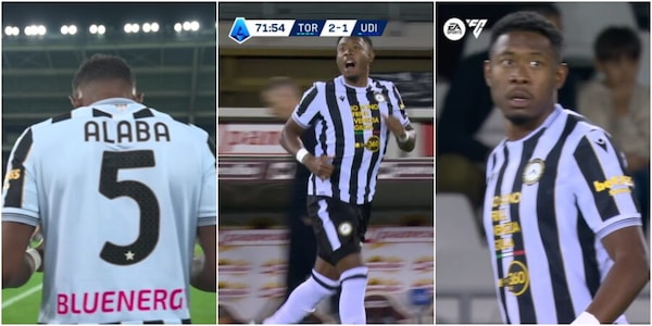 Alaba debutta con l'Udinese: la carica al momento dell'ingresso in campo contro il Torino FOTO
