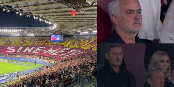 La spettacolare coreografia giallorossa e la concentrazione di Mourinho: gli attimi prima di Roma-Real Madrid