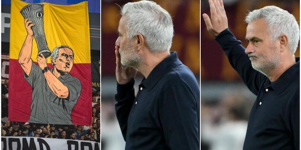 L'omaggio dei tifosi della Roma a Mourinho: cori e striscioni e quelle due scritte in latino....