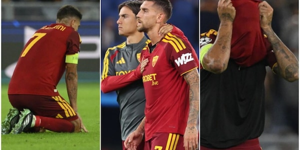 Dybala prova a consolare Pellegrini, Wesley incredulo: i giocatori della Roma distrutti in campo dopo il ko con il Real