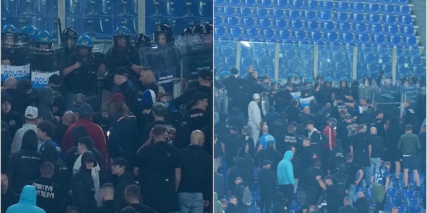 Tensione sugli spalti durante Roma-Slovan Bratislava, un agente ferito FOTO