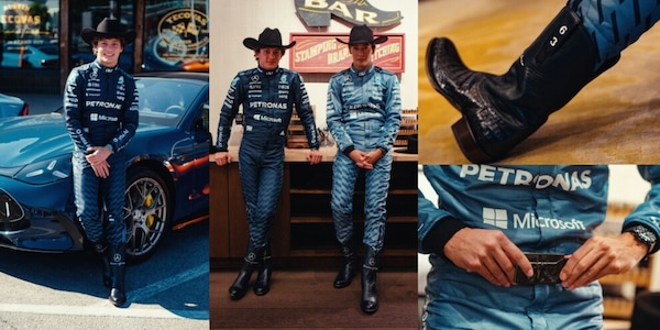 Kimi Antonelli con gli stivaloni e il cappello da cowboy: la Mercedes si fa bella per il Texas