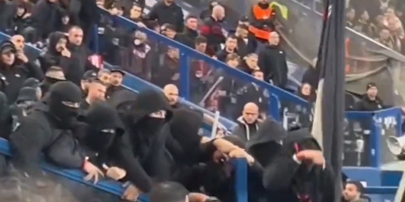 Ultras del Milan cercano lo scontro con quelli del Psg… ma sbagliano curva