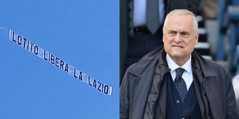Lazio, aereo sorvola Roma con un invito: "Lotito..."