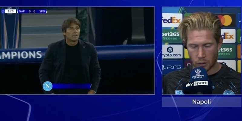 <p>De Bruyne e la risata dopo la domanda sul caso con Conte: "Sono un vincente, la gente parla tanto"</p>