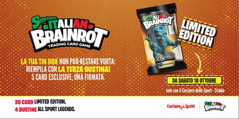 Skifidol Italian Brainrot, le sorprese non finiscono! Arriva la terza bustina “All Sport Legends”