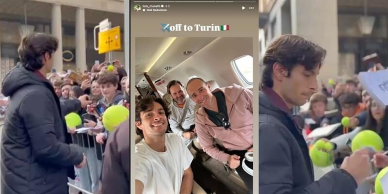 Musetti arrivato a Torino: accolto come una rock star dai tifosi italiani