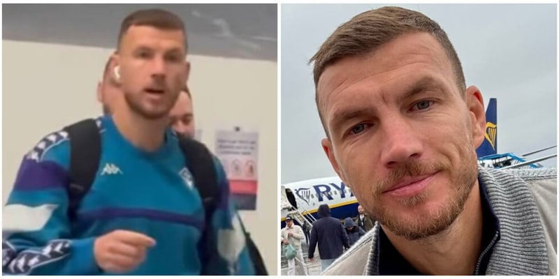 Dzeko in nazionale con un volo low cost ma poi si infuria per un video: "Perch&eacute; mi filmi?"