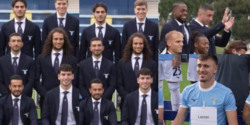 Il backstage Lazio per la foto ufficiale: Guendouzi disturba Cataldi, Marusic interrompe tutto