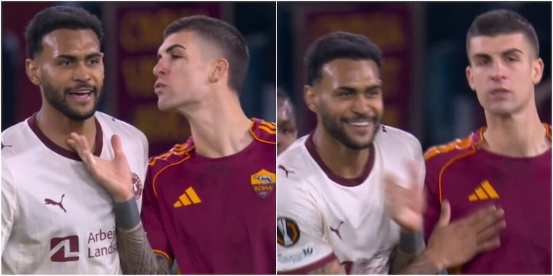 Mancini stuzzica un avversario in&nbsp;Roma-Midtjylland: il "bacino" &egrave; virale