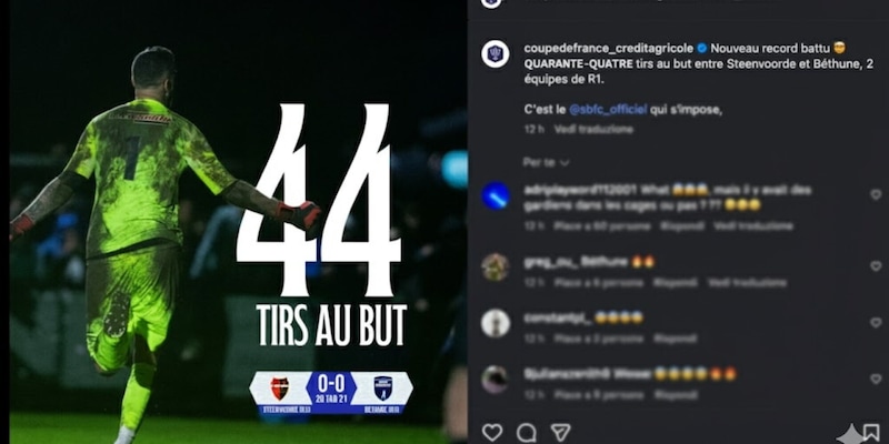 Coppa di Francia: 44 rigori, la quarta serie più lunga, Steenvoorde vince