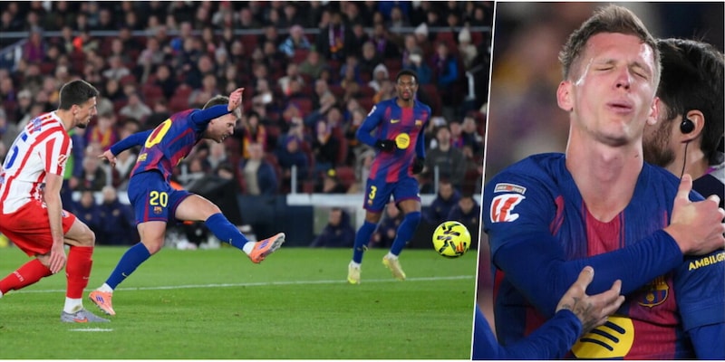 Il Barcellona batte in rimonta l&#39;Atletico di Simeone, ma perde Olmo: segna e si fa male