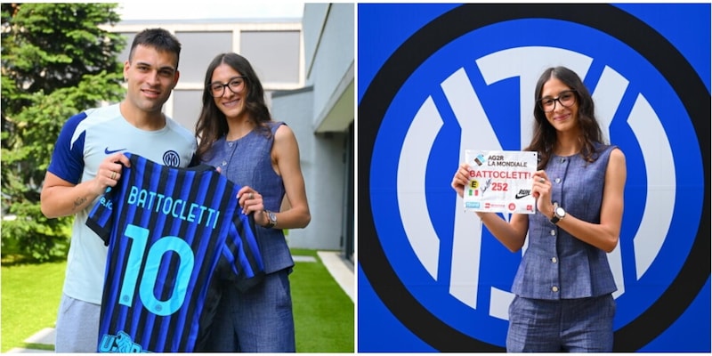 <p>Lautaro e Nadia Battocletti, che passione per l'Inter: maglia personalizzata e orsacchiotto nerazzurro</p>