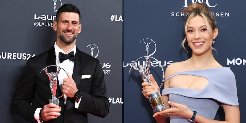 Novak Djokovic ed Eileen Gu conducono i Laureus World Sports Awards
