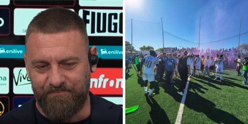 De Rossi piange in diretta, l'Ostiamare promossa in C dopo 35 anni: "Sono cos&igrave; felice..."