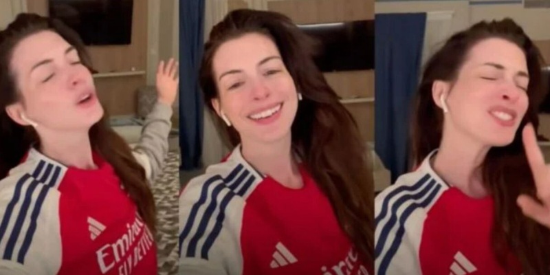 Il diavolo veste Prada...e anche l&rsquo;Arsenal: Anne Hathaway mai vista cos&igrave;