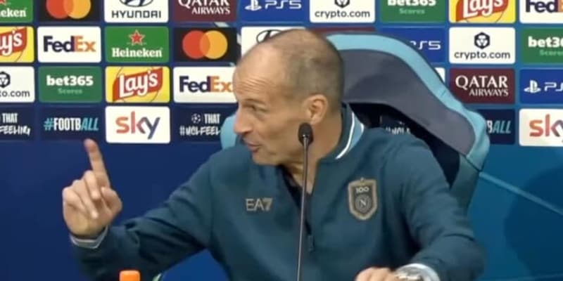Napoli, siparietto tra Allegri e Pellegatti sui cavalli in conferenza stampa