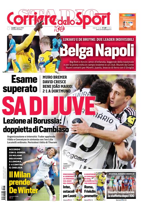 Prima pagina di oggi