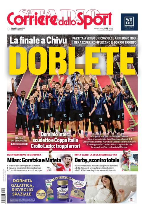 Prima pagina di oggi